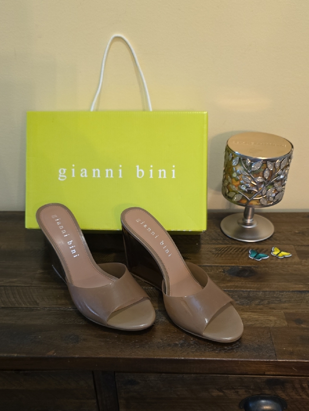 Gianni Bini Brown Translucent Jelly Wedges